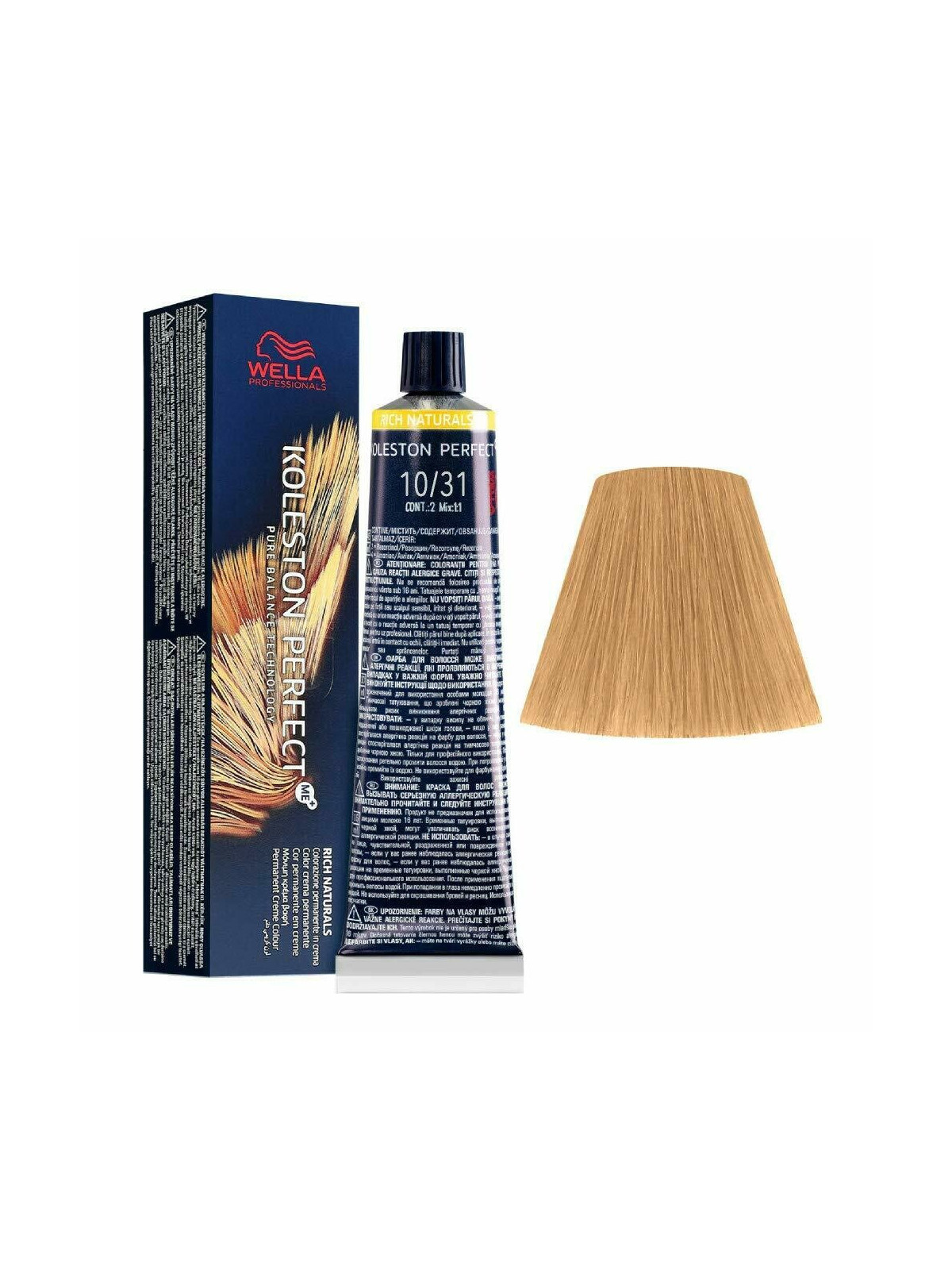 Tinte wella 10/31 koleston Perfect ME rubio super claro dorado ceniza
