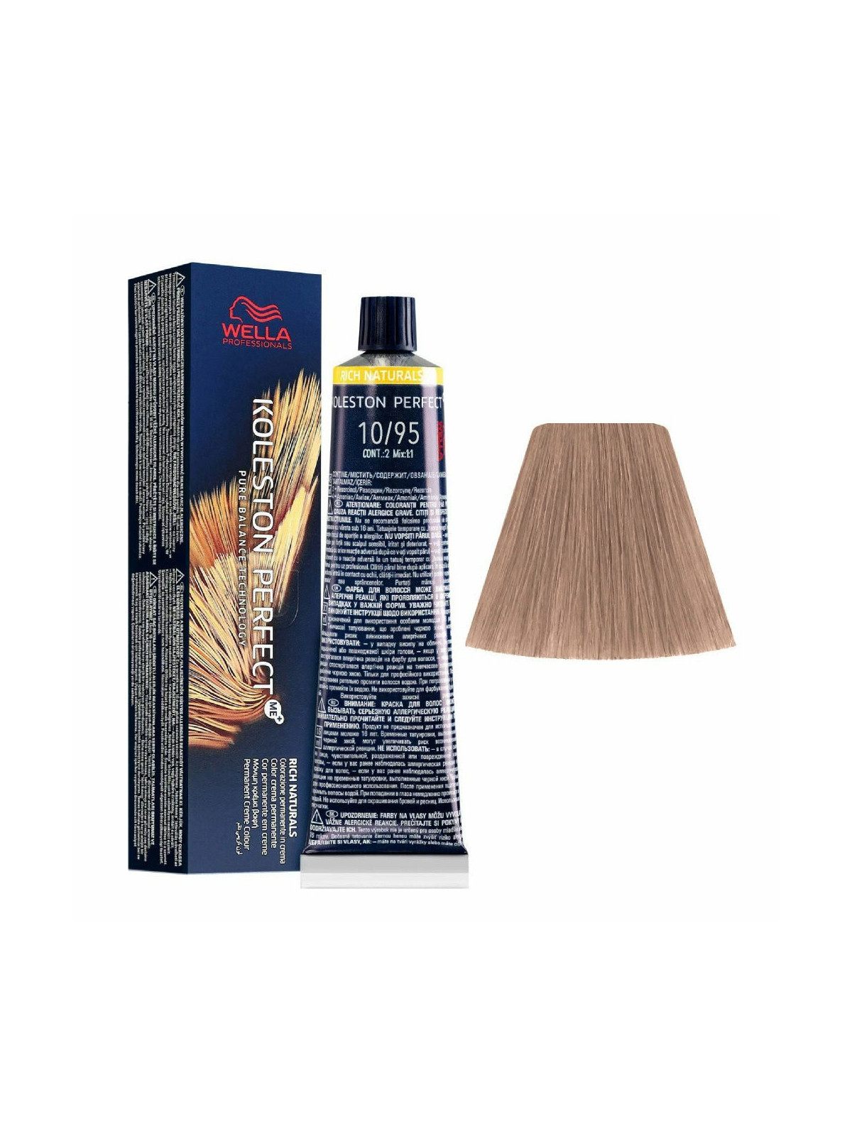Tinte wella 10/95 koleston Perfect ME rubio super claro ceniza caoba