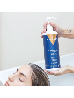 Champú para pelo liso Valquer- 0% Sin sulfatos ni sal 1000ml STRAIGTH HAIR SHAMPOO Capsulas de algodon para cabellos lisos