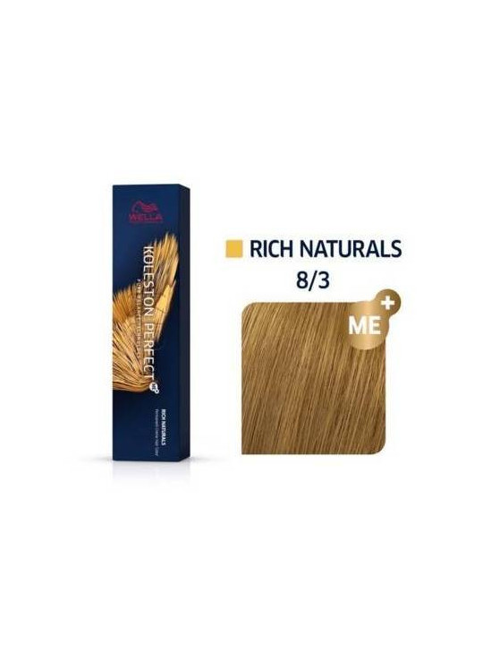 Tinte wella 8/3 koleston Perfect ME rubio claro dorado