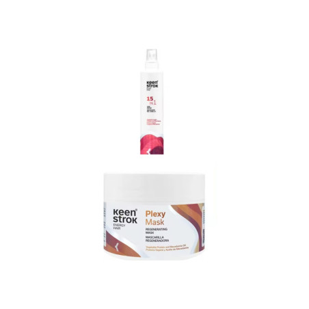 pack reparador keen strok compuesto por mascarilla plexy y acondicionador 15 en 1