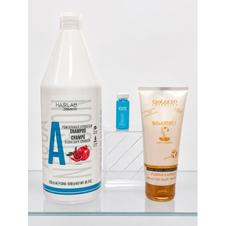 pack duna compuesto por champu hidratante salerm 1.200 ml, salerm21 de jazmin y ampolla keen strok filler