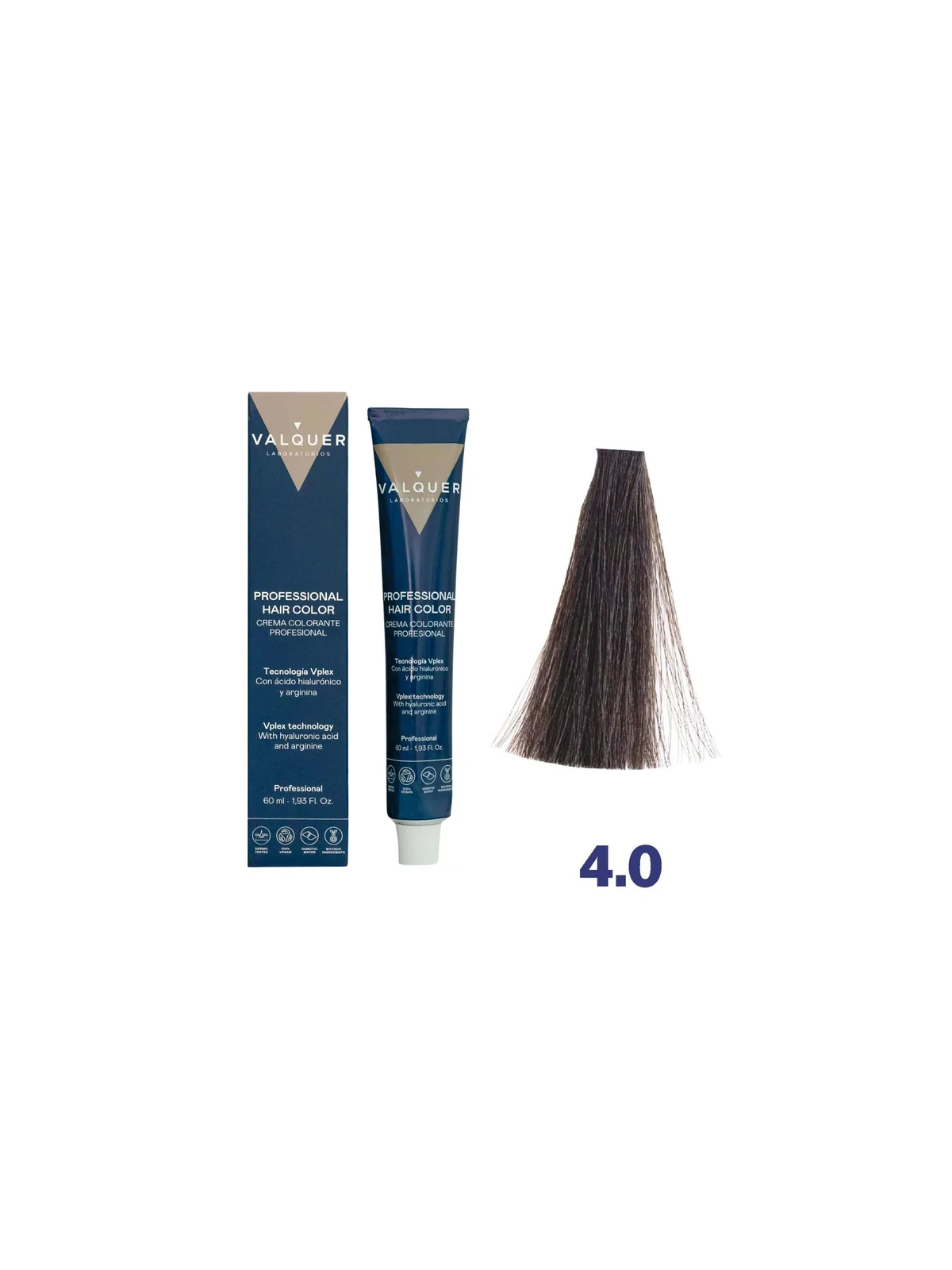 tinte valquer 4/0 castaño medio 60 ml