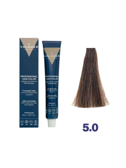 Valquer Laboratorios - Tinte Capilar 5.0 Castaño Medio con Arginina y Vplex 60ml