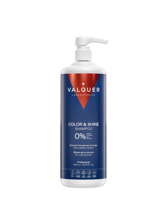Champú Valquer Laboratorios Potenciador de Color y Brillo Sin Sulfatos 1000ml