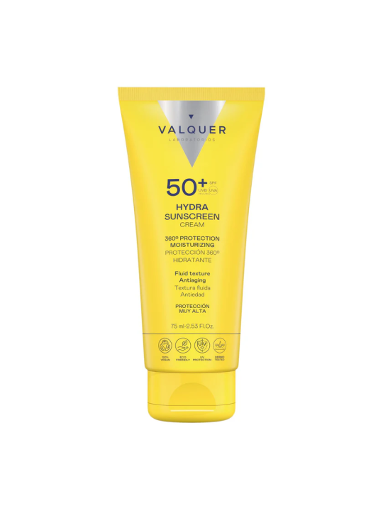 Crema Solar Facial SPF 50+ Antiedad de Valquer Laboratorios 75 ml - Protección 360º UVA, UVB para Todo Tipo de Piel Valquer