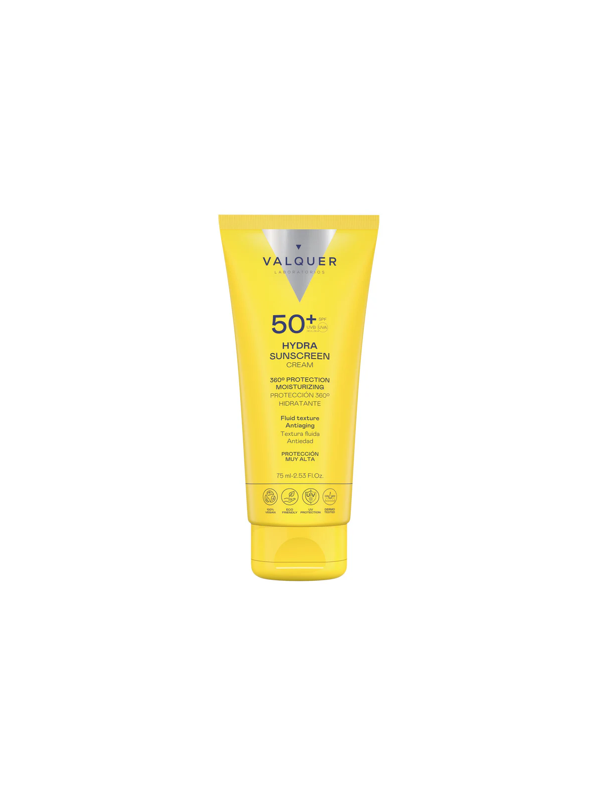Crema Solar Facial SPF 50+ Antiedad de Valquer Laboratorios 75 ml - Protección 360º UVA, UVB para Todo Tipo de Piel Valquer