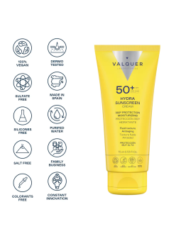 Crema Solar Facial SPF 50+ Antiedad de Valquer Laboratorios 75 ml - Protección 360º UVA, UVB para Todo Tipo de Piel Valquer