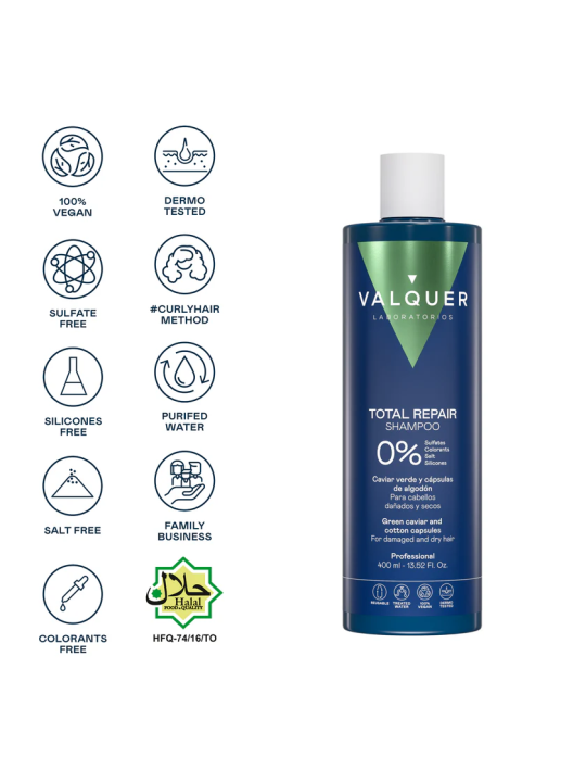 Valquer Laboratorios Champú Reparador 400ml Sin Sulfatos