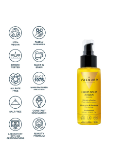 Valquer Laboratorios Serum Argán Oro Líquido Valquer - Rico en Aceite de Argán - Hidrata y Nutre el Pelo 100ml