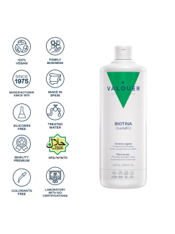 Valquer Laboratorios Champú Biotina 1 Litro Fortaleza Brillo Salud Protección Cabello