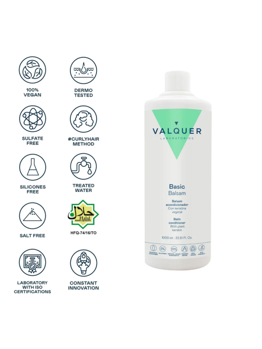Valquer Laboratorios Bálsamo Capilar Valquer 1000 Ml - Revitaliza el Cabello - Protección y Reparación