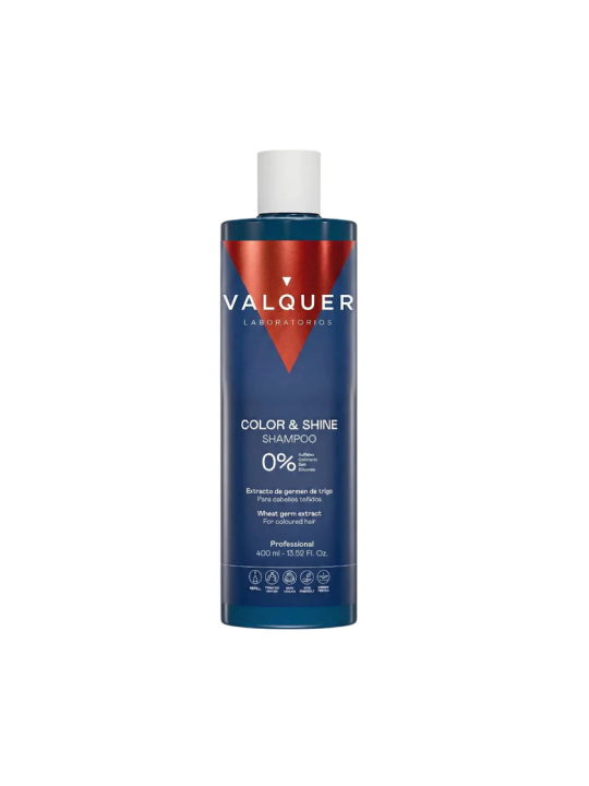 Valquer Laboratorios Valquer Champú para Cabellos Teñidos Sin Sulfatos - Potenciador del Color y Brillo - 400ml