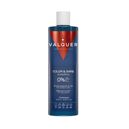 Valquer Laboratorios Valquer Champú para Cabellos Teñidos Sin Sulfatos - Potenciador del Color y Brillo - 400ml