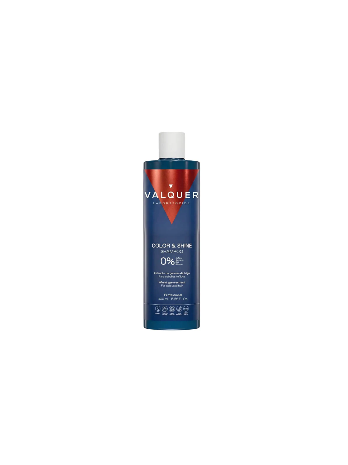 Valquer Laboratorios Valquer Champú para Cabellos Teñidos Sin Sulfatos - Potenciador del Color y Brillo - 400ml