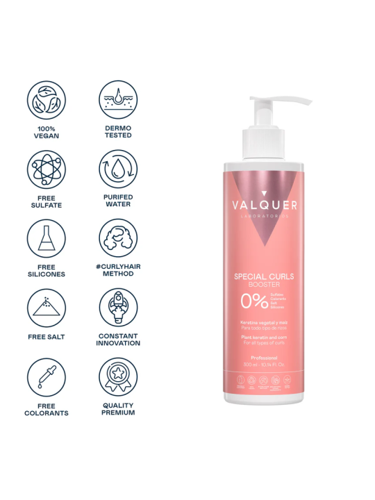 Valquer Laboratorios Activador de Rizos Gel Booster Método Curly 300ml Sin Sulfatos