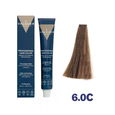 Valquer Laboratorios - Tinte Capilar 6.0 C Rubio Oscuro Frío 60 Ml - Arginina y Vplex