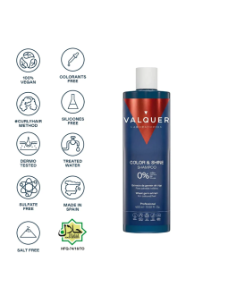 Valquer Laboratorios Valquer Champú para Cabellos Teñidos Sin Sulfatos - Potenciador del Color y Brillo - 400ml