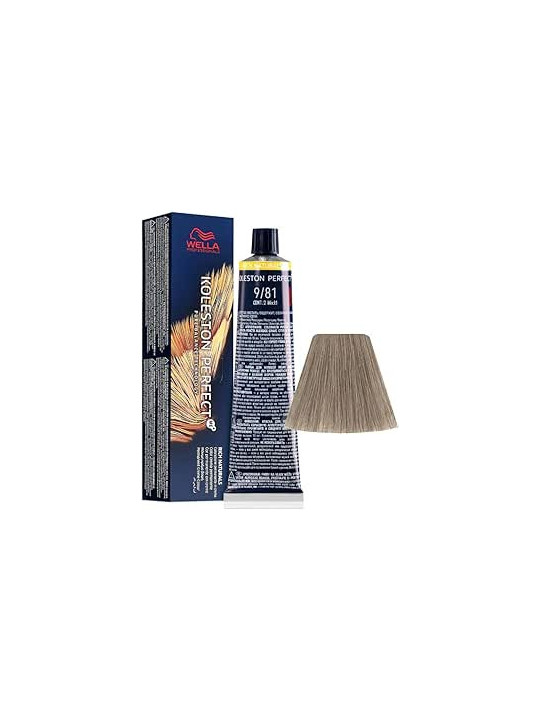 Tinte wella 9/81 koleston Perfect ME rubio muy claro perla ceniza