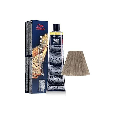 Tinte wella 9/81 koleston Perfect ME rubio muy claro perla ceniza