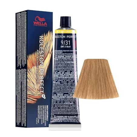 Tinte wella 9/31 koleston Perfect ME rubio muy claro dorado ceniza
