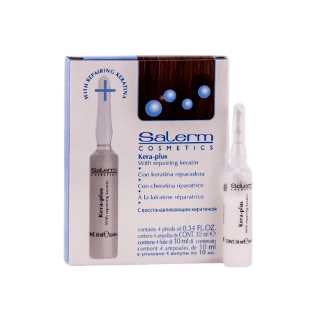 Salerm Cosmetics - Keratina Térmica Keraplus - Caja 4 Ampollas 13 Ml