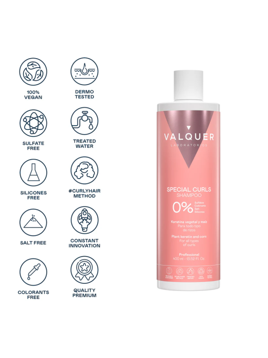 Valquer Laboratorios Valquer Champú Método Curly - Controla Encrespamiento - Hidratación Natural