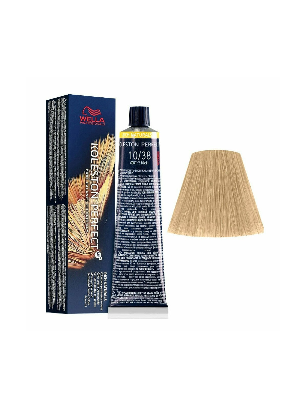 Tinte wella 10 /38 koleston Perfect ME rubio super claro dorado perla